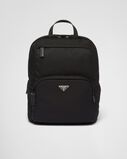 Re-Nylon and Saffiano leather backpack, , hi-res