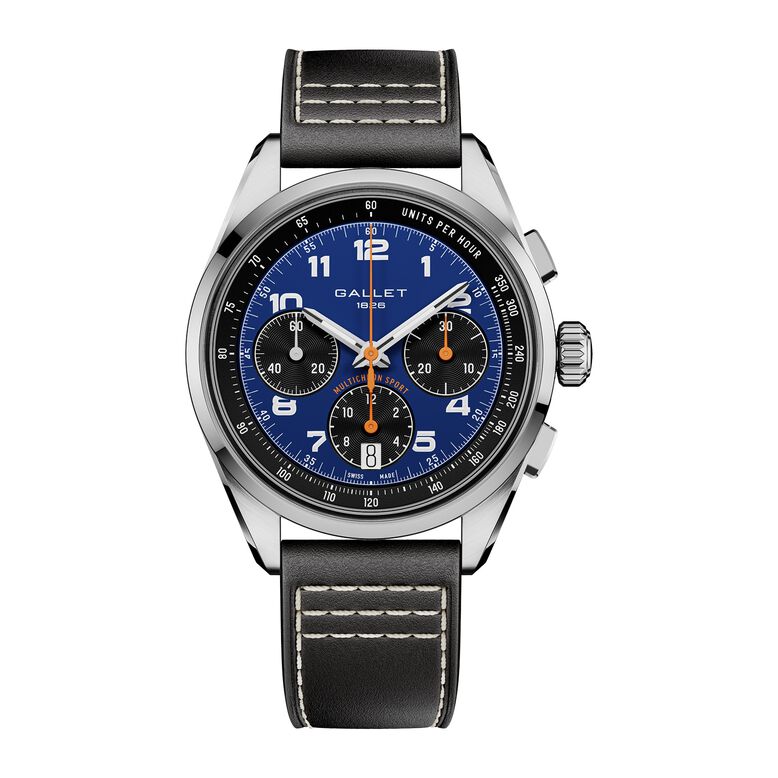 Multichron Sport Chronograph Automatic 41mm Unisex Watch Blue Dial Leather, , hi-res