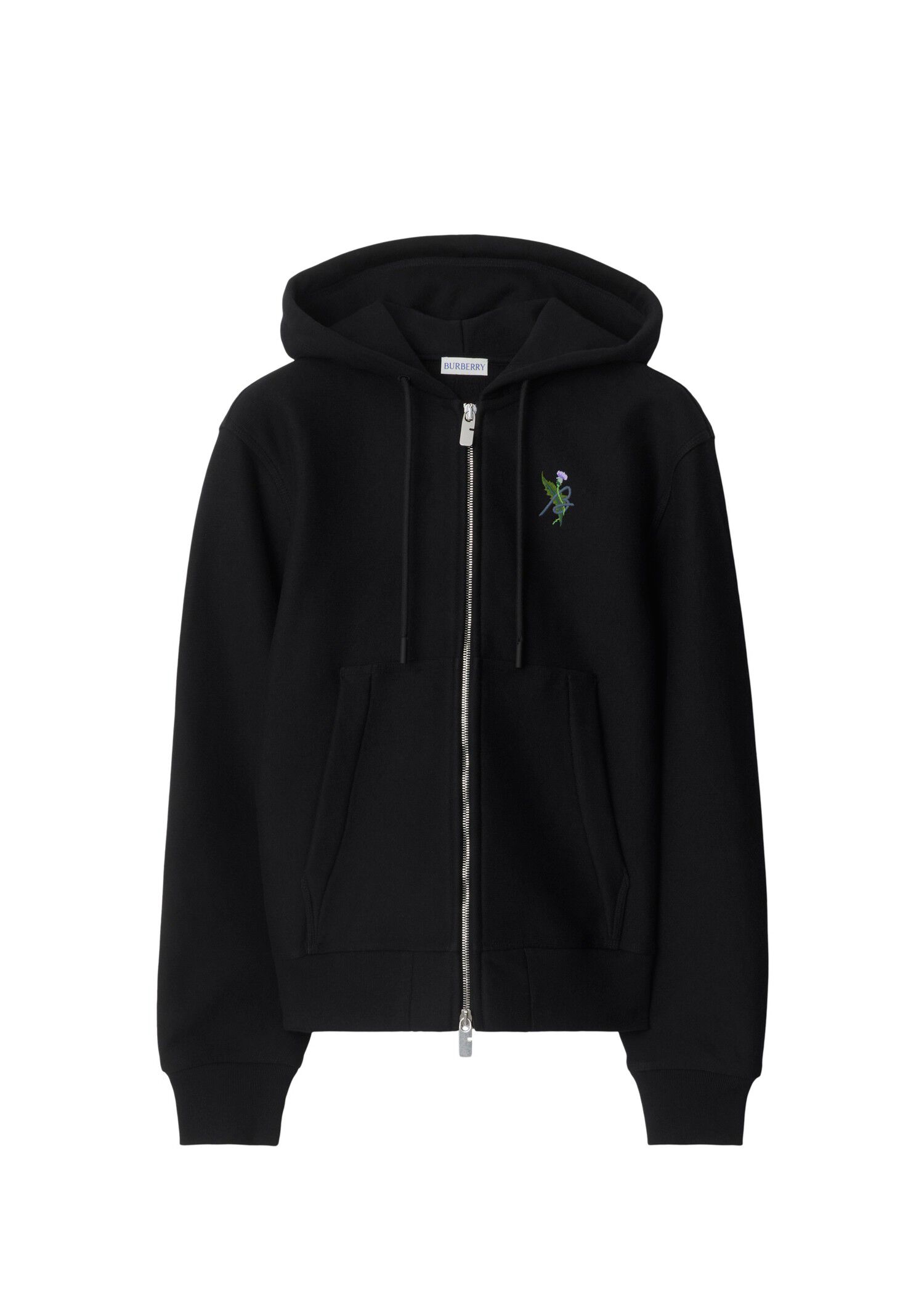 Burberry Thistle Logo Cotton Blend Zip Hoodie Tops | Heathrow