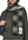 Narrow Check Wool Scarf, , hi-res