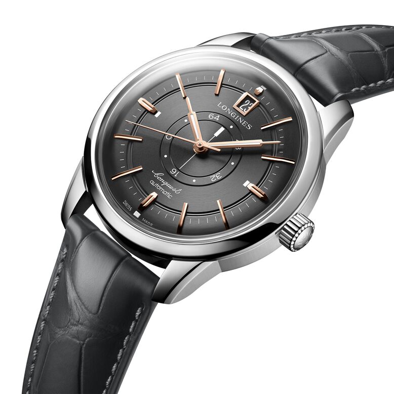 Conquest Heritage Central Power Reserve 38mm Mens Watch Grey, , hi-res