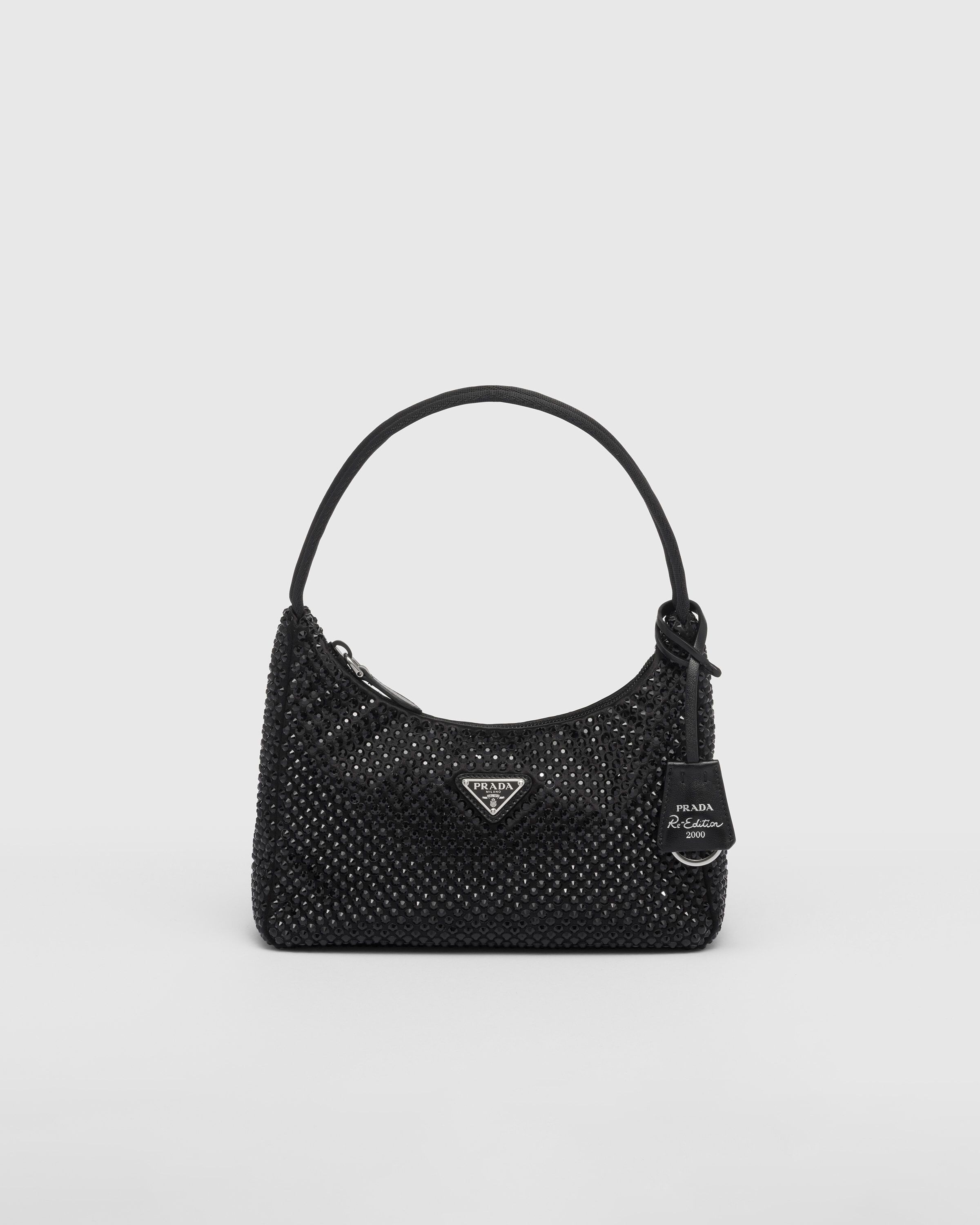Satin mini bag with crystals