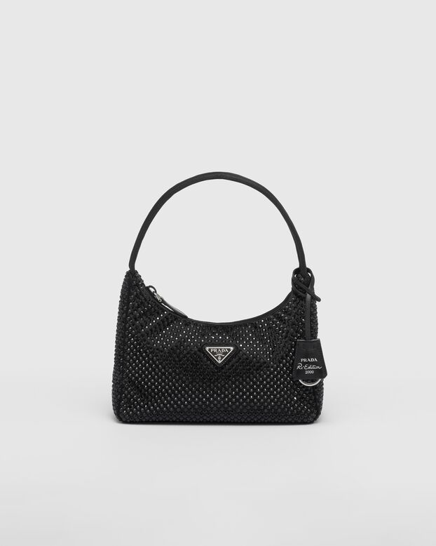 Satin mini-bag with crystals, , hi-res