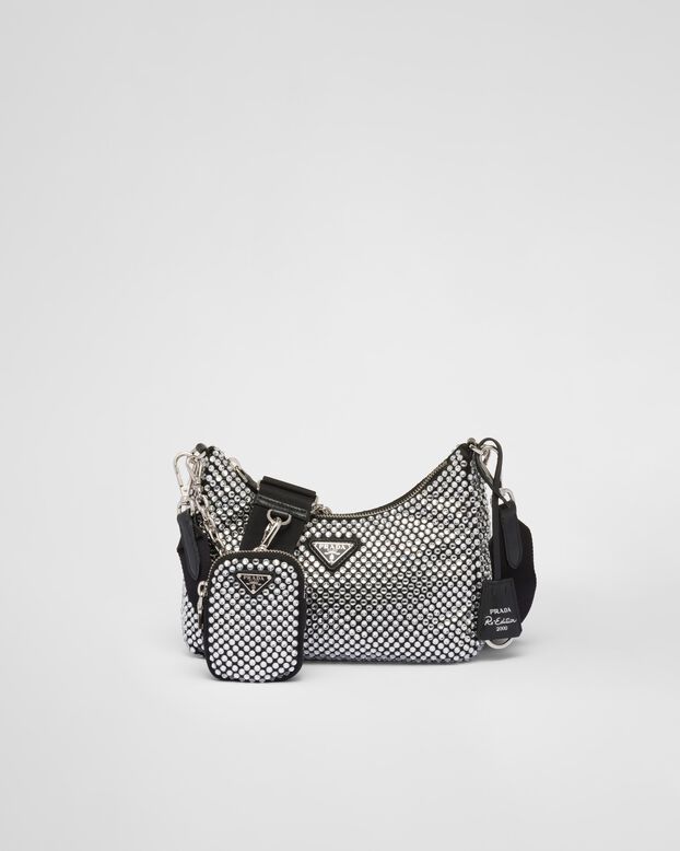 Prada Re-Edition 2005 satin bag with crystals, , hi-res
