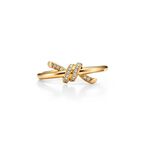 Tiffany Knot Ring in Yellow Gold with Diamonds - Size 4 1/2