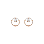 Constella Round Stud Earrings - White Rose Gold
