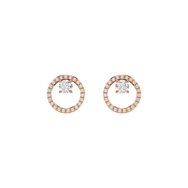 Constella Round Stud Earrings - White Rose Gold, , hi-res