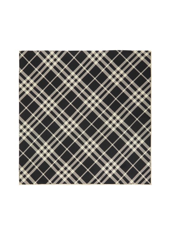 Check Silk Scarf, , hi-res