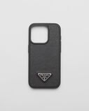 Saffiano leather cover for iPhone 15 Pro, , hi-res