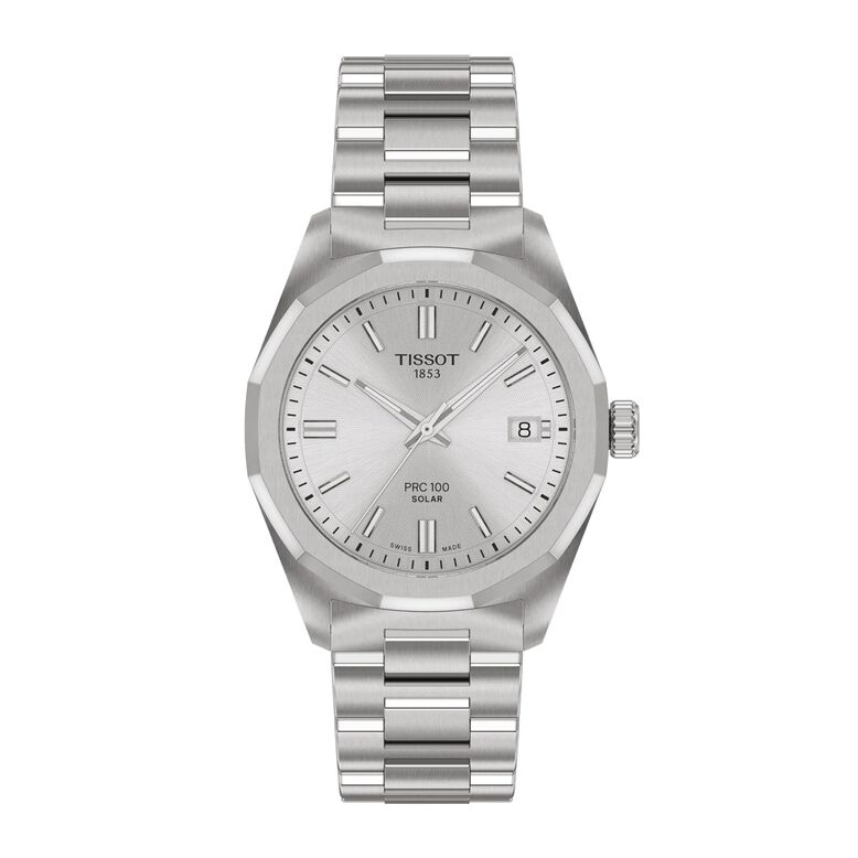 PRC 100 Solar Quartz 34mm Silver Ladies Watch, , hi-res