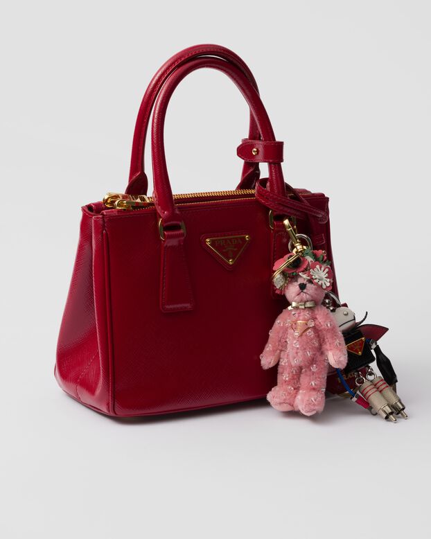 Teddy bag charm with metal ring, , hi-res