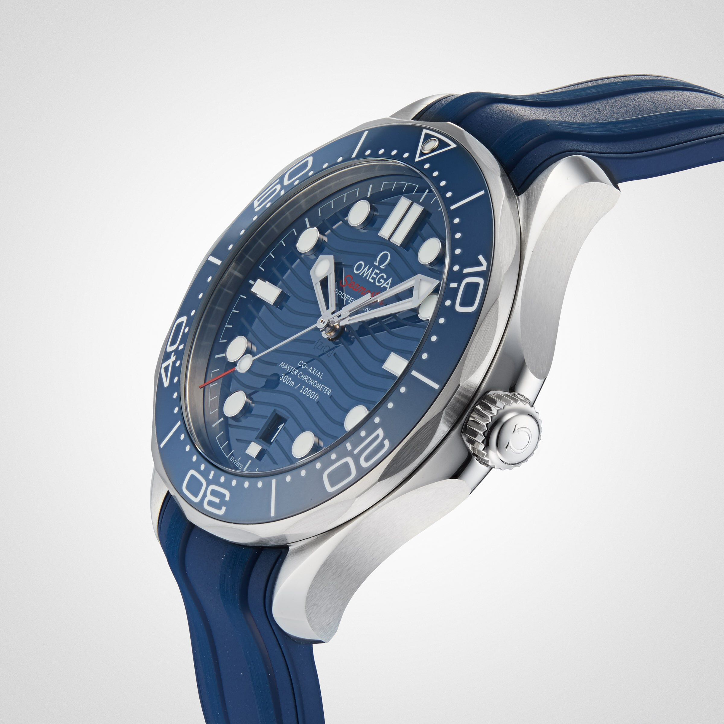 Omega planet ocean blue rubber strap discount