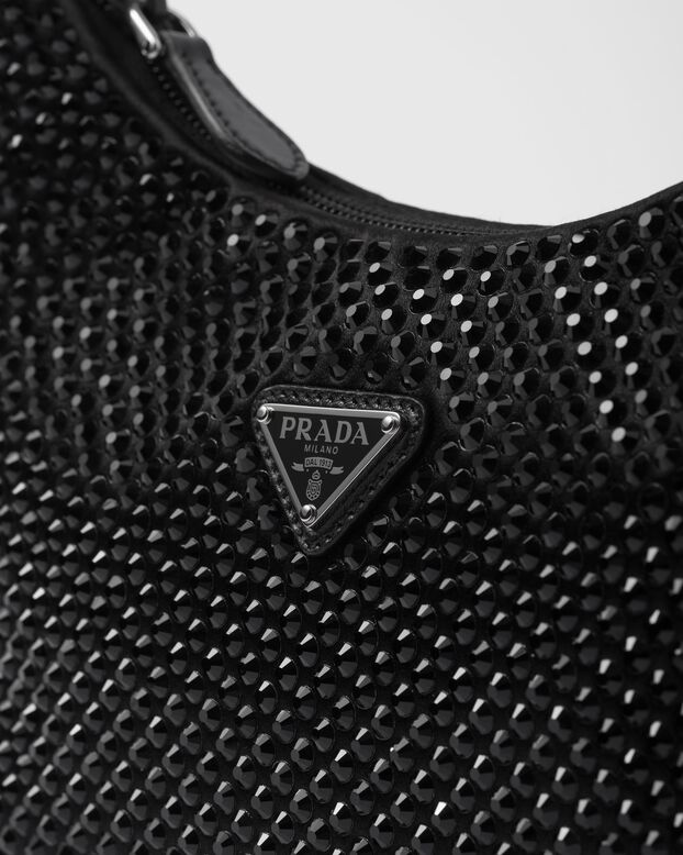 Satin mini-bag with crystals, , hi-res