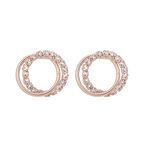 Duo Crystal Link Earring  - Rose Gold