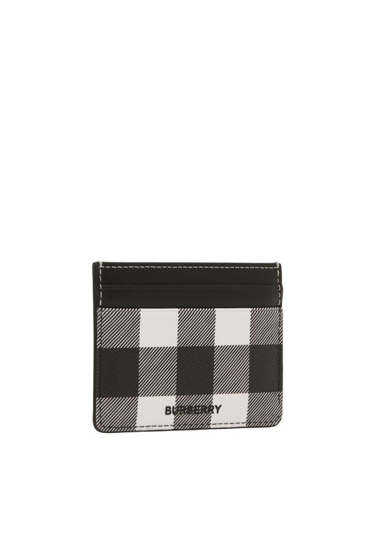 Check and Leather Card Case, , hi-res