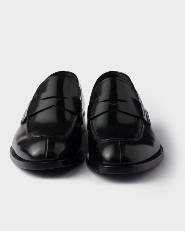 Brushed leather loafers, , hi-res