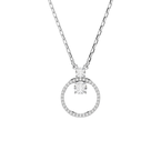 Constella Round Pendant - White Rhodium