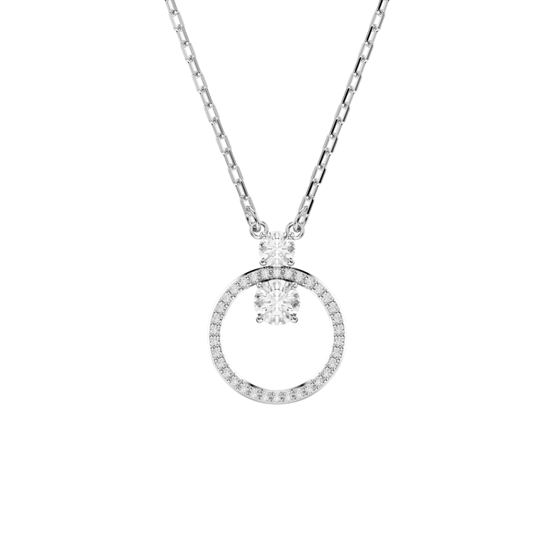 Constella Round Pendant - White Rhodium, , hi-res