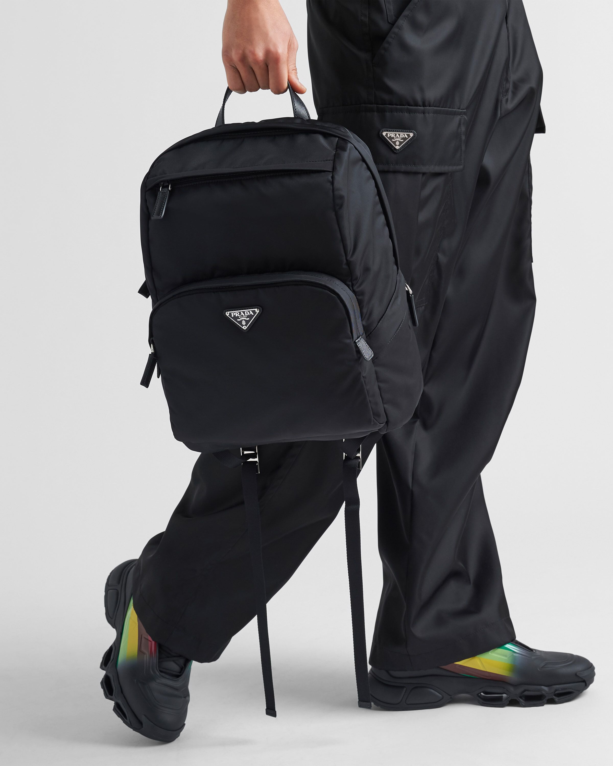 Prada men's nylon backpack outlet