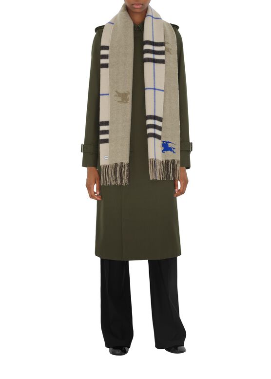 Reversible Check Cashmere Scarf, , hi-res