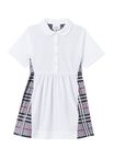 Chequerboard Panel Stretch Cotton Polo Shirt Dress, , hi-res
