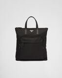 Re-Nylon and Saffiano leather tote bag, , hi-res