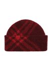 Check Mohair Wool Blend Beanie
