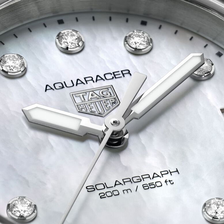 Aquaracer Professional 200 Solargraph 34mm Ladies Watch Mother Of Pearl Diamonds, , hi-res
