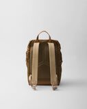Re-Nylon and leather backpack, , hi-res