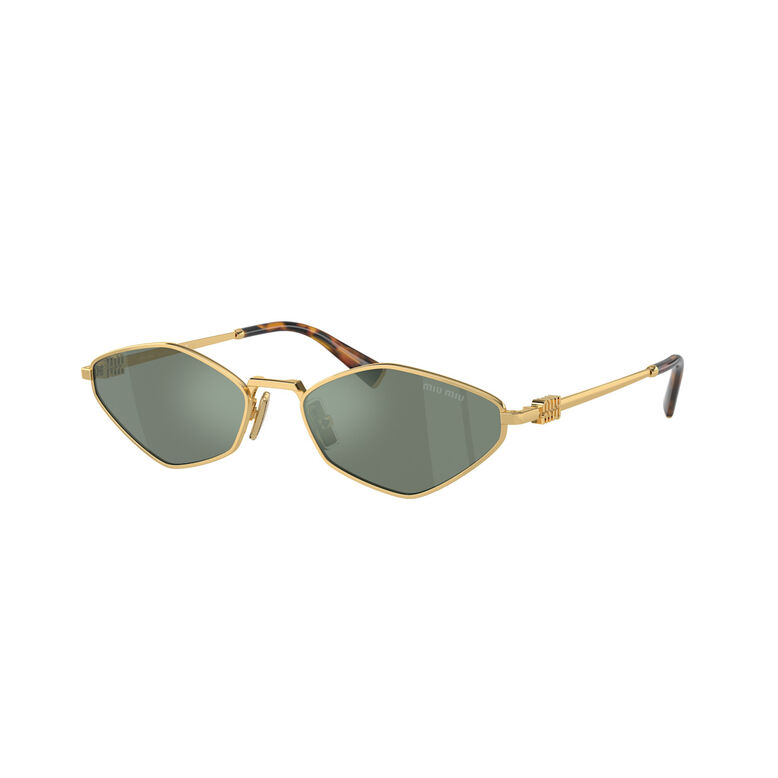 Logo Sunglasses 0MU 56ZS - Green Mirror Internal Silver, , hi-res
