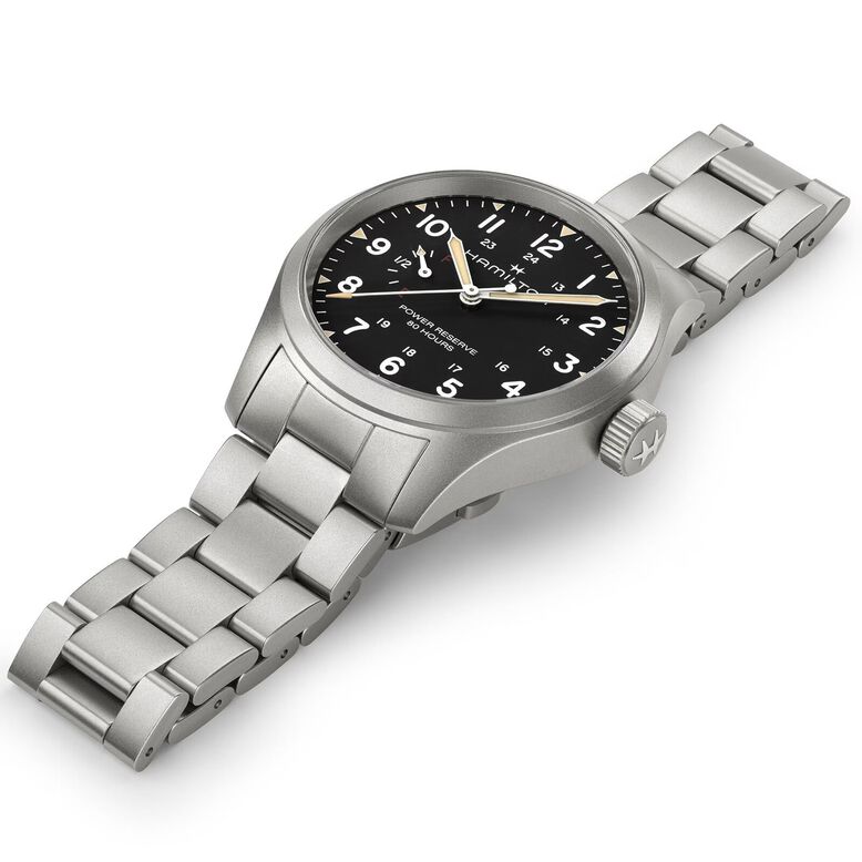 Khaki Field Mechanical Power Reserve 40mm Mens Watch Black, , hi-res