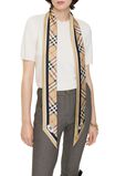 Skinny Check Silk Scarf, , hi-res