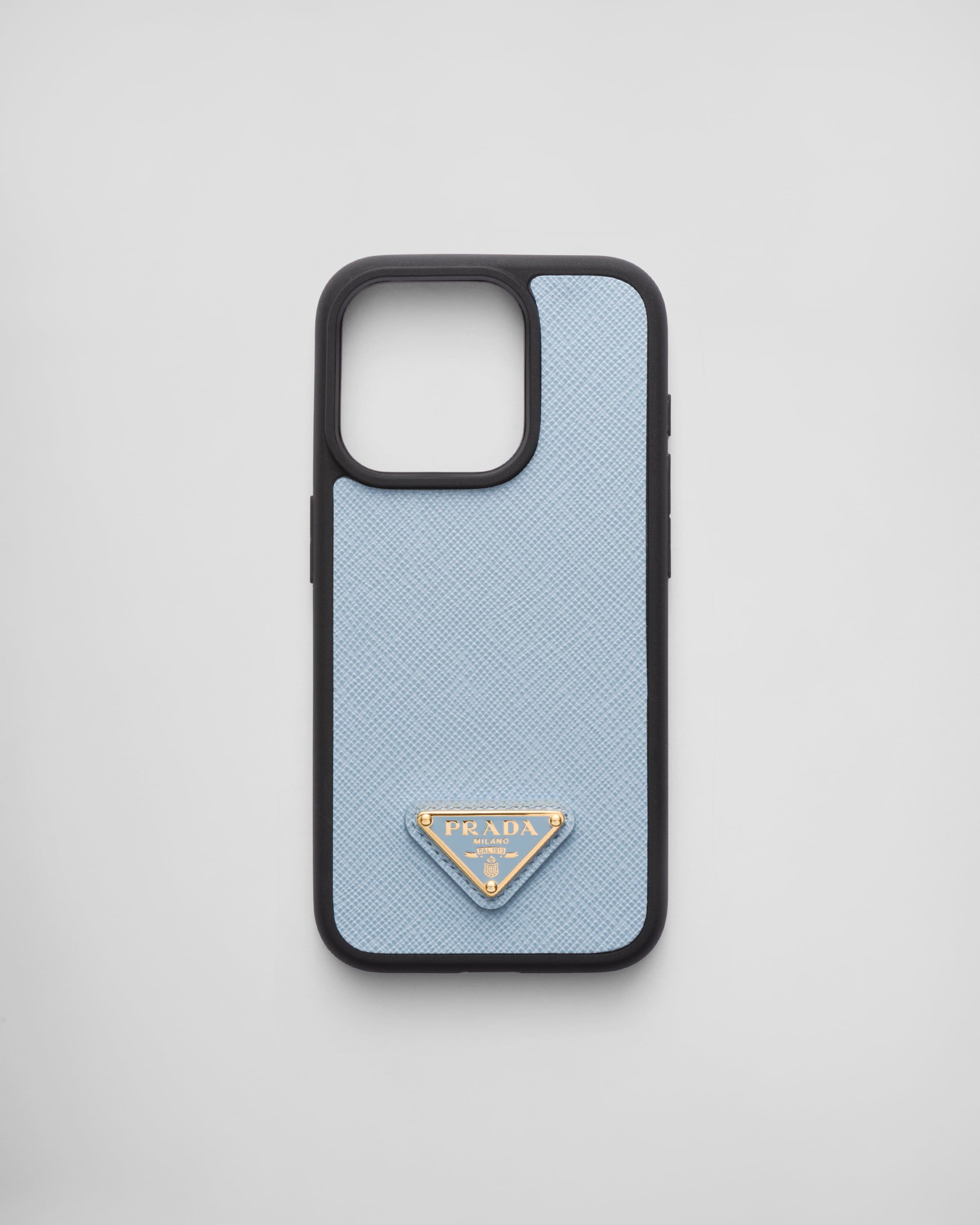 Saffiano leather cover for iPhone 15 Pro