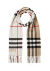 Contrast Check Cashmere Scarf