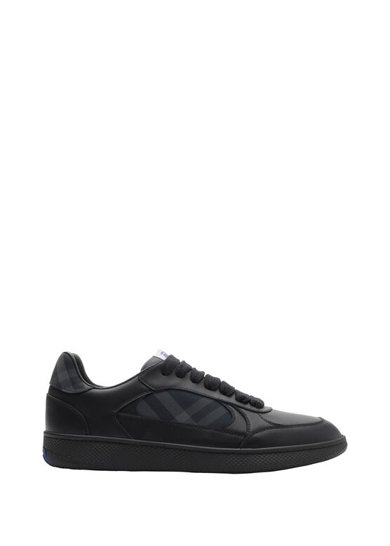 Leather and Check Terrace Sneakers​, , hi-res