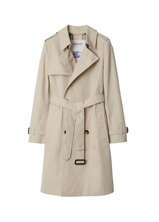 Mid-length Cotton Blend Trench Coat, , hi-res