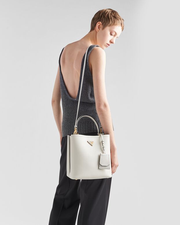 Medium Saffiano Leather Prada Panier Bag, , hi-res