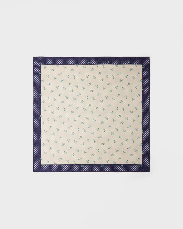 Printed silk twill scarf 90 , , hi-res