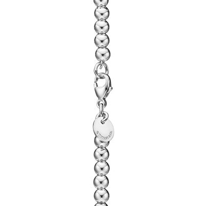 Return to Tiffany&reg; Heart Tag Bead Bracelet in Silver and Rose Gold, 4 mm, , hi-res