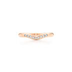 Elsa Peretti® wedding band in 18k rose gold with diamonds, 2 mm wide. - Size 8