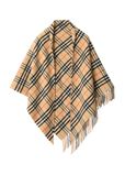 Check Wool Cashmere Cape, , hi-res
