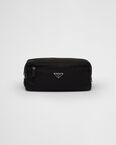 Re-Nylon and Saffiano leather travel pouch