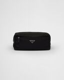 Re-Nylon and Saffiano leather travel pouch, , hi-res