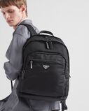 Re-Nylon and Saffiano leather backpack, , hi-res