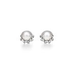 Paloma Picasso® Olive Leaf Stud Earrings in Sterling Silver with Pearls,  Paloma Picasso® Olive Leaf Stud Earrings in Sterling Silver with Pearls
