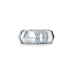 Atlas&reg; X Closed Wide Ring in White Gold with Diamonds, 7.5 mm Wide - Size 6, , hi-res