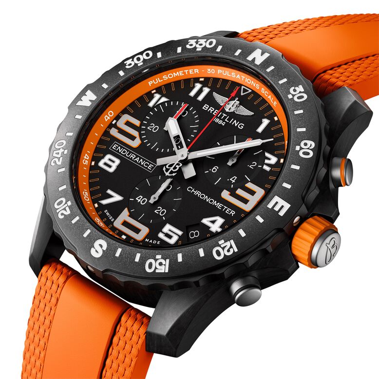 Endurance Pro 44mm Mens Watch Orange Rubber, , hi-res