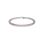 Matrix Tennis Bracelet Pink - Pink Rhodium