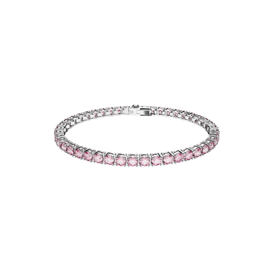 Matrix Tennis Bracelet Pink - Pink Rhodium
