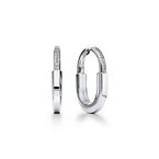 Tiffany Lock Earrings in White Gold with Diamonds, Medium